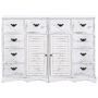 Voir la diapositive 2 : VIDAXL Buffet avec 10 tiroirs Blanc 113x30x79 cm Bois