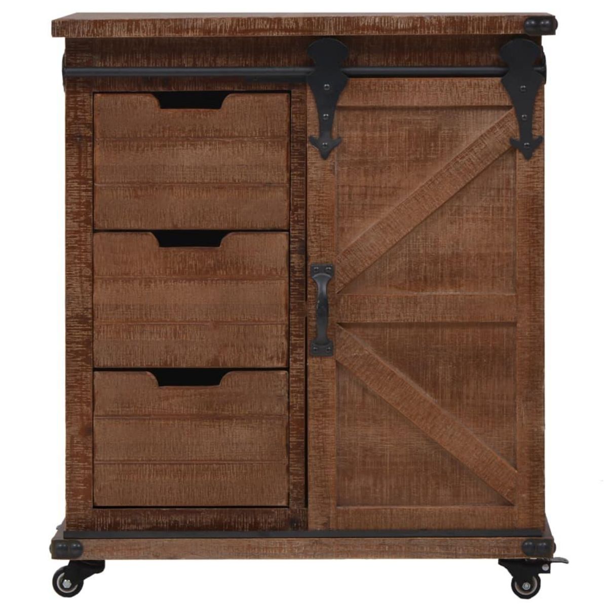 VIDAXL Armoire de rangement Bois de sapin massif 64x33,5x75 cm Marron