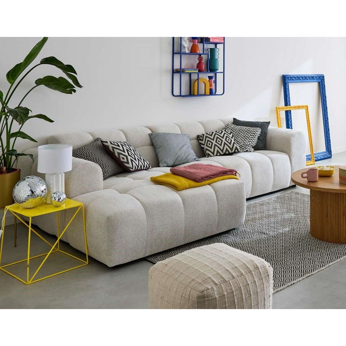 LISA DESIGN Ray - canapé d'angle gauche - 4 places - en tissu texturé