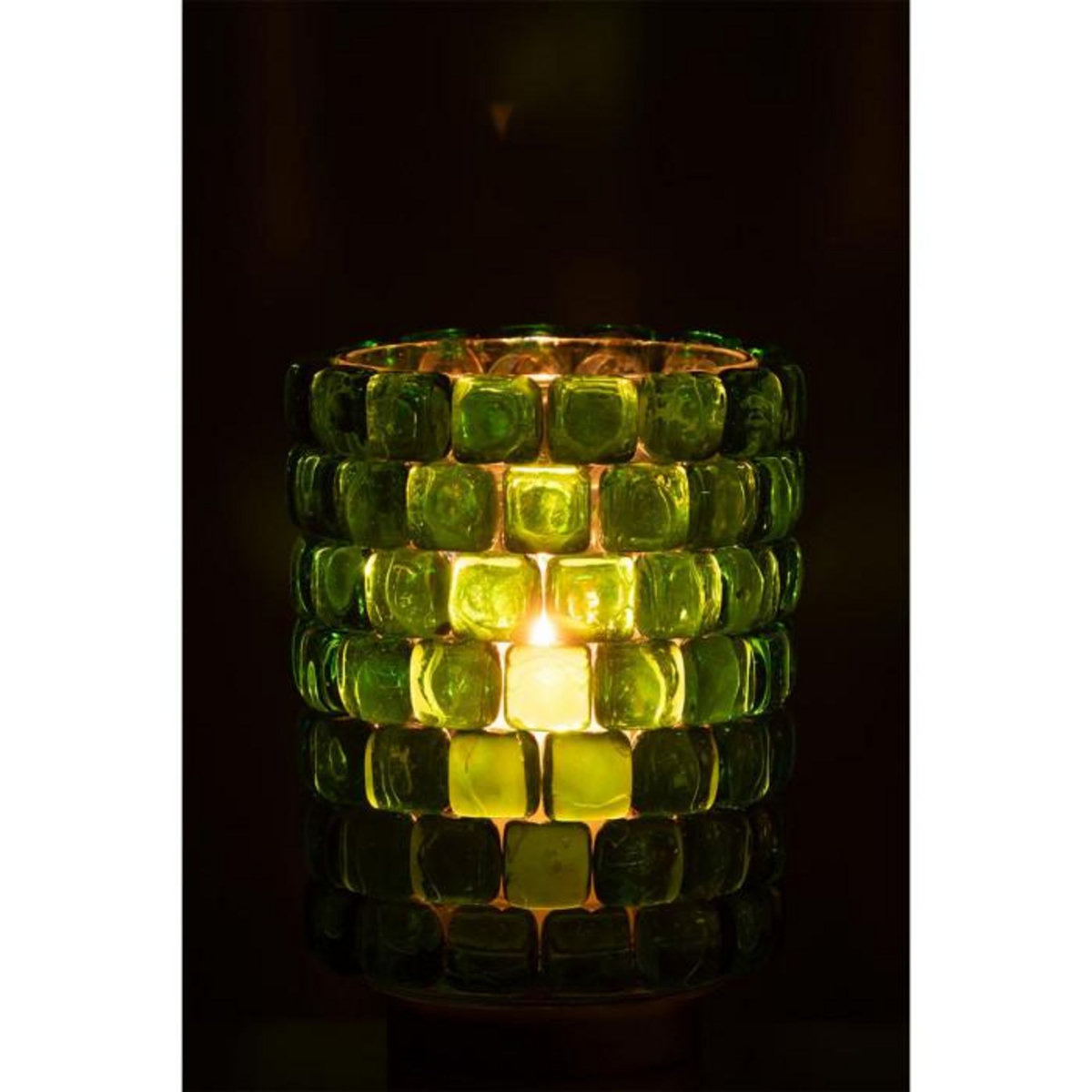 Paris Prix Photophore Mosaïque en Verre  Harlan  20cm Vert