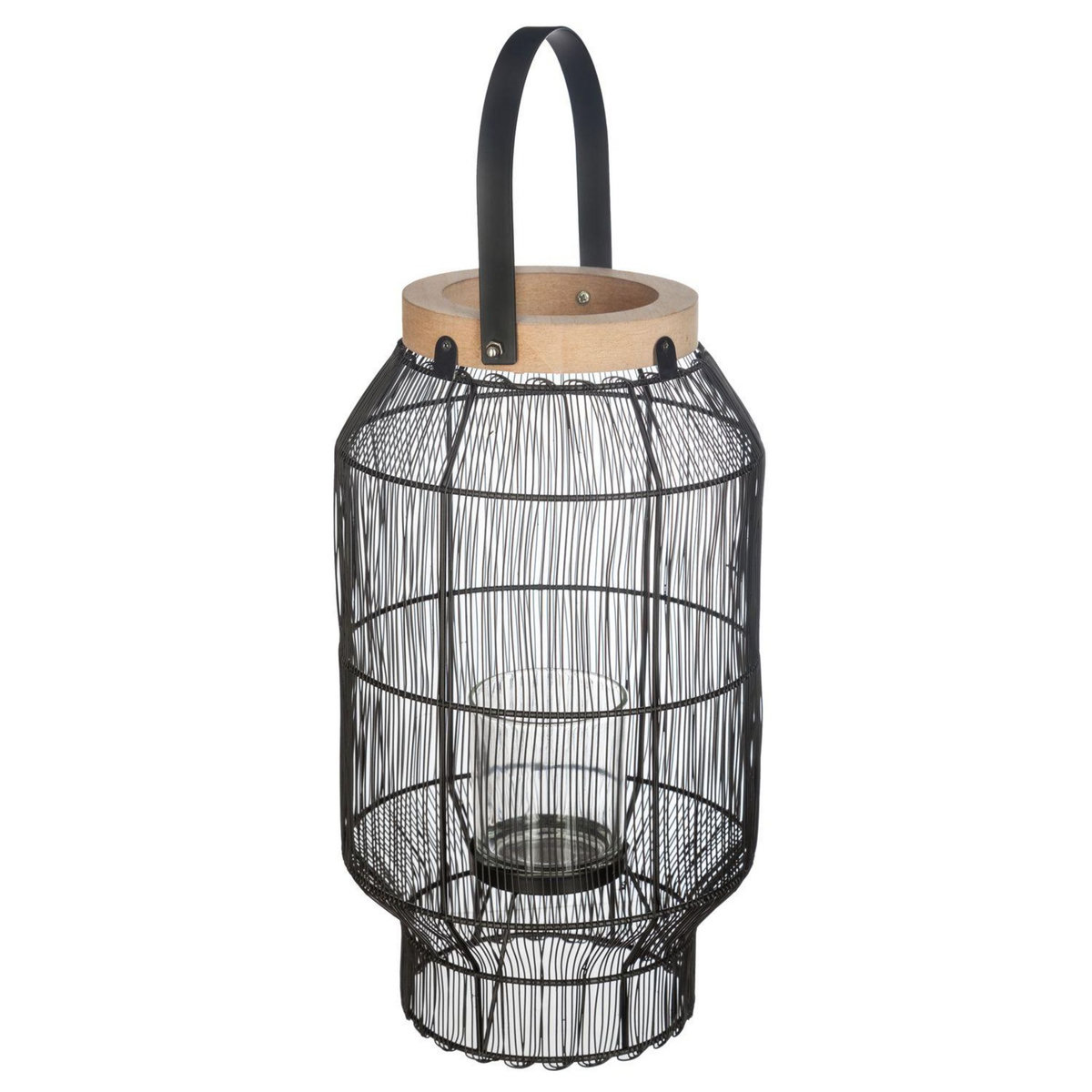 ATMOSPHERA Lanterne en métal ethnique Allure Ethnique - H. 31 cm - Noir