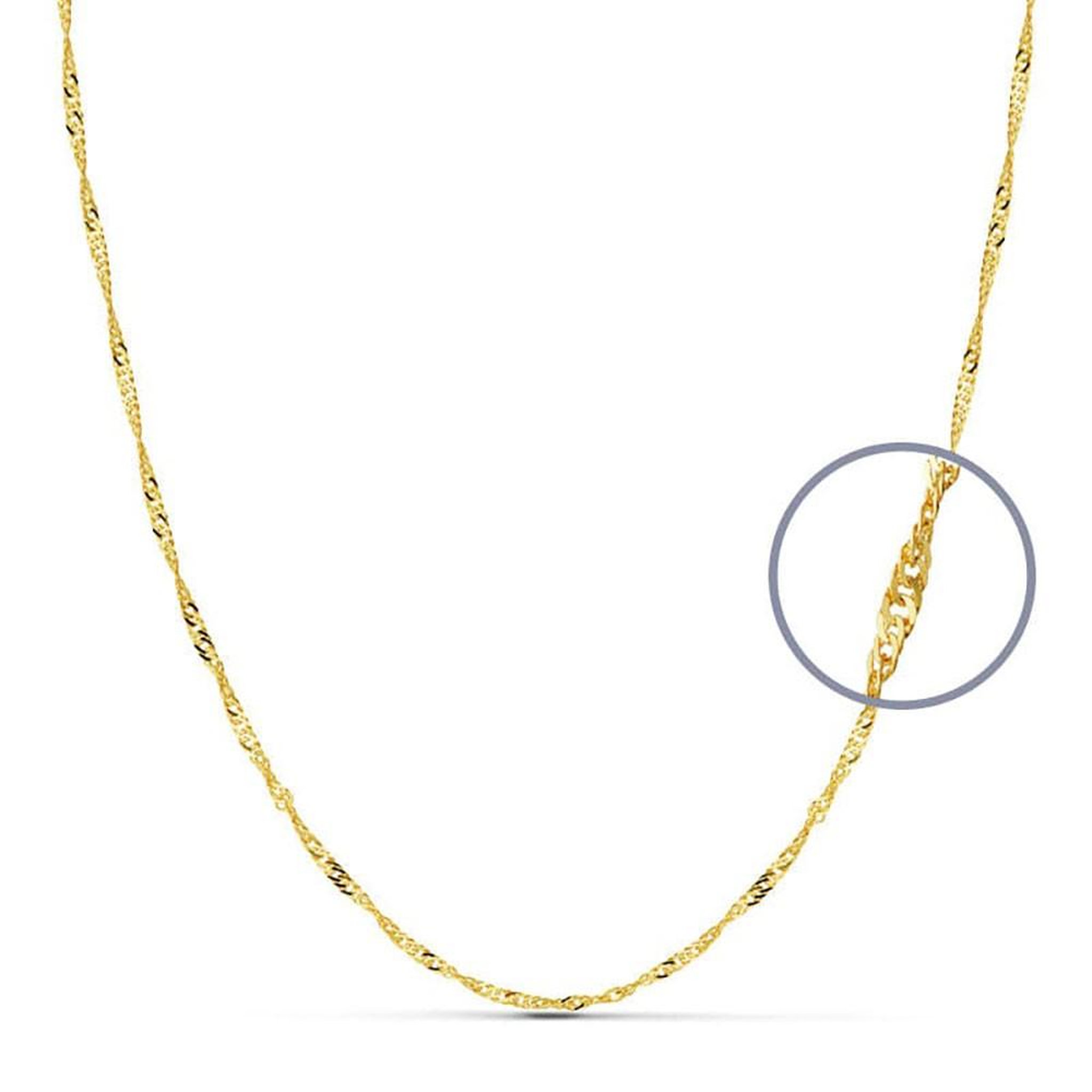 Voir la diapositive 2 : L'ATELIER D'AZUR Chaine Singapour Or Jaune - Femme 42cm