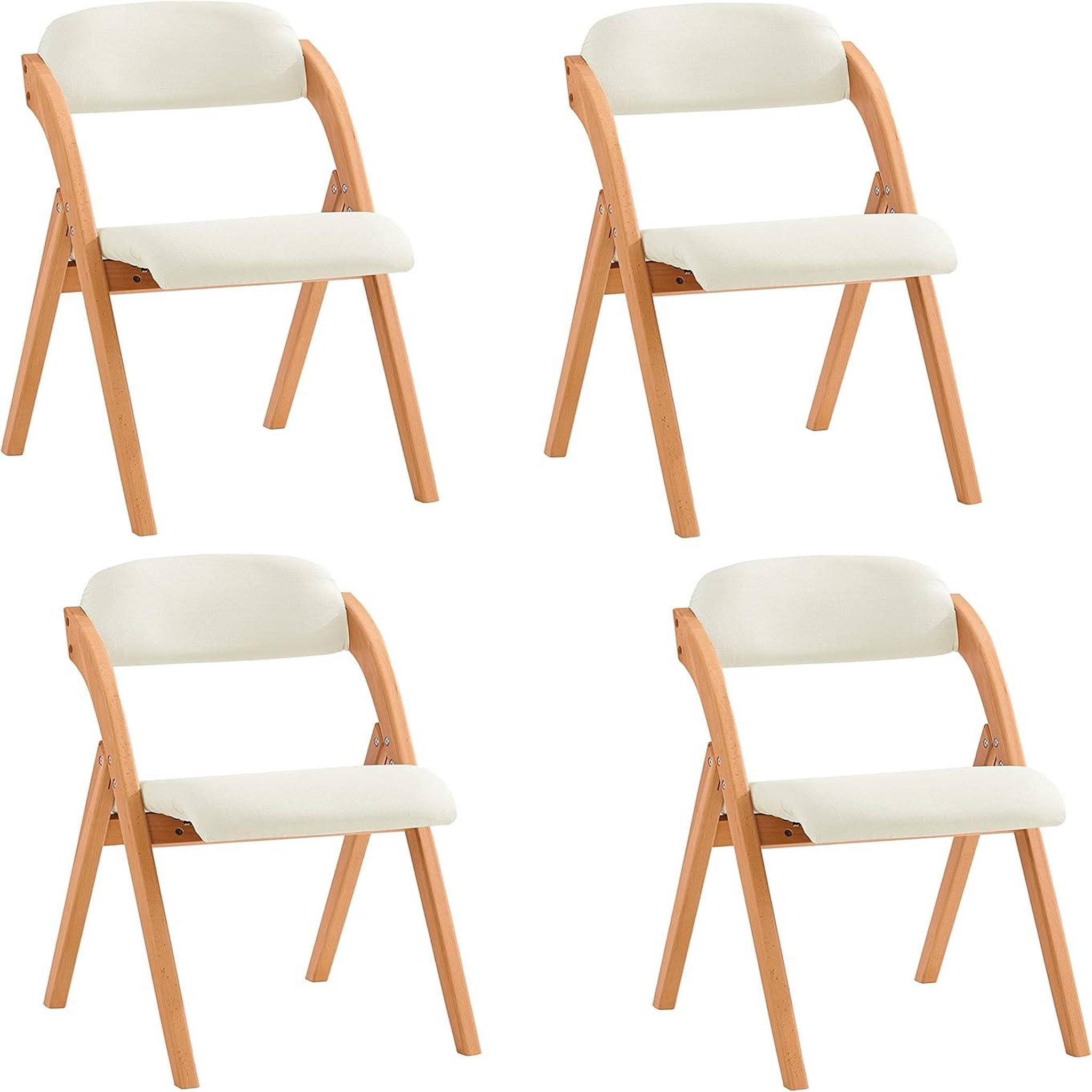SOBUY Chaise Pliante Cuisine Salle à Manger Blanc 47.5x41.5x77cm FST92-Wx4