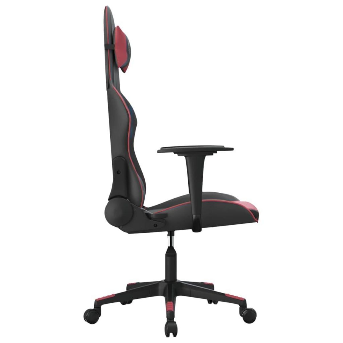 VIDAXL Chaise de jeu Noir et rouge bordeaux Similicuir