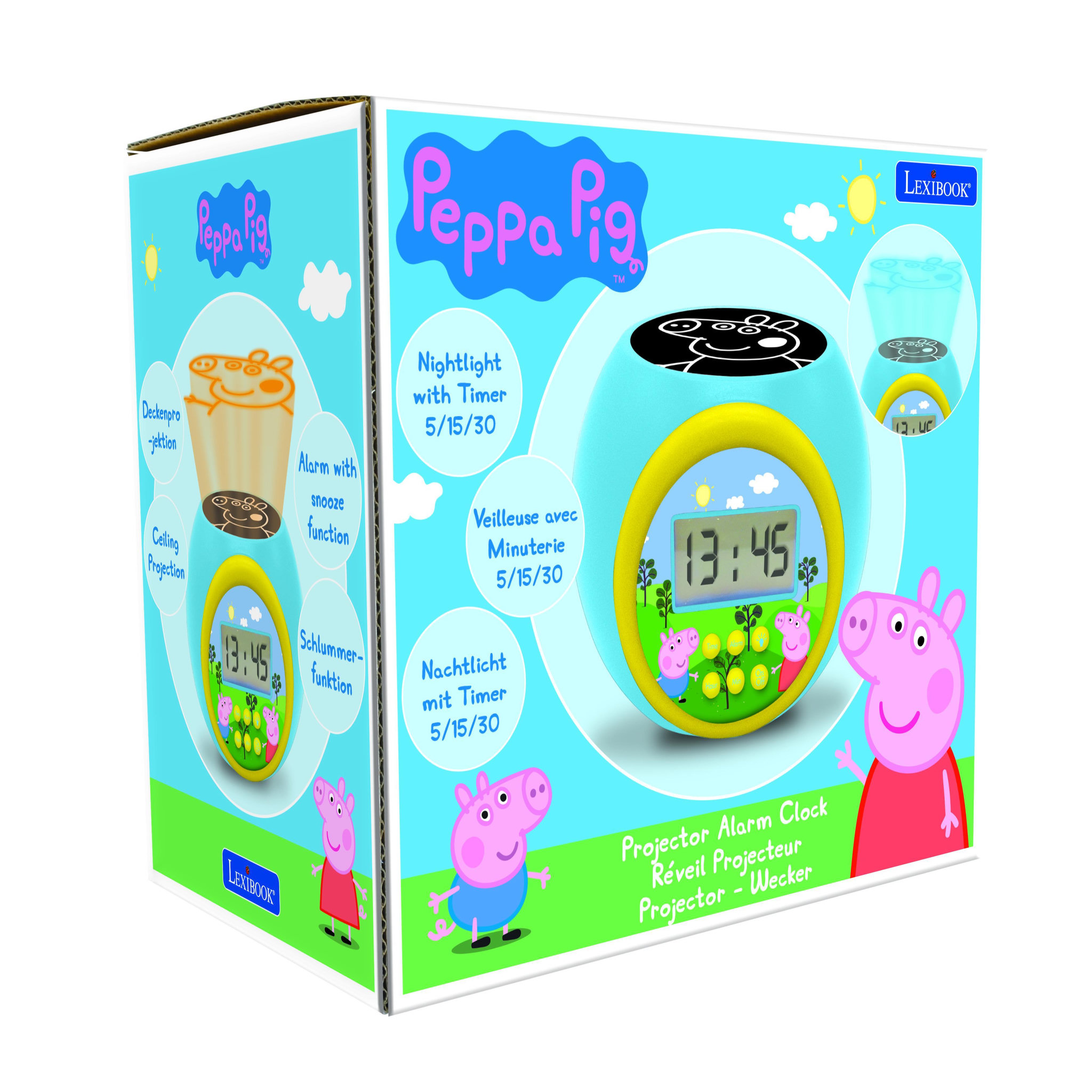 Voir la diapositive 6 : Lexibook Réveil projecteur Peppa Pig