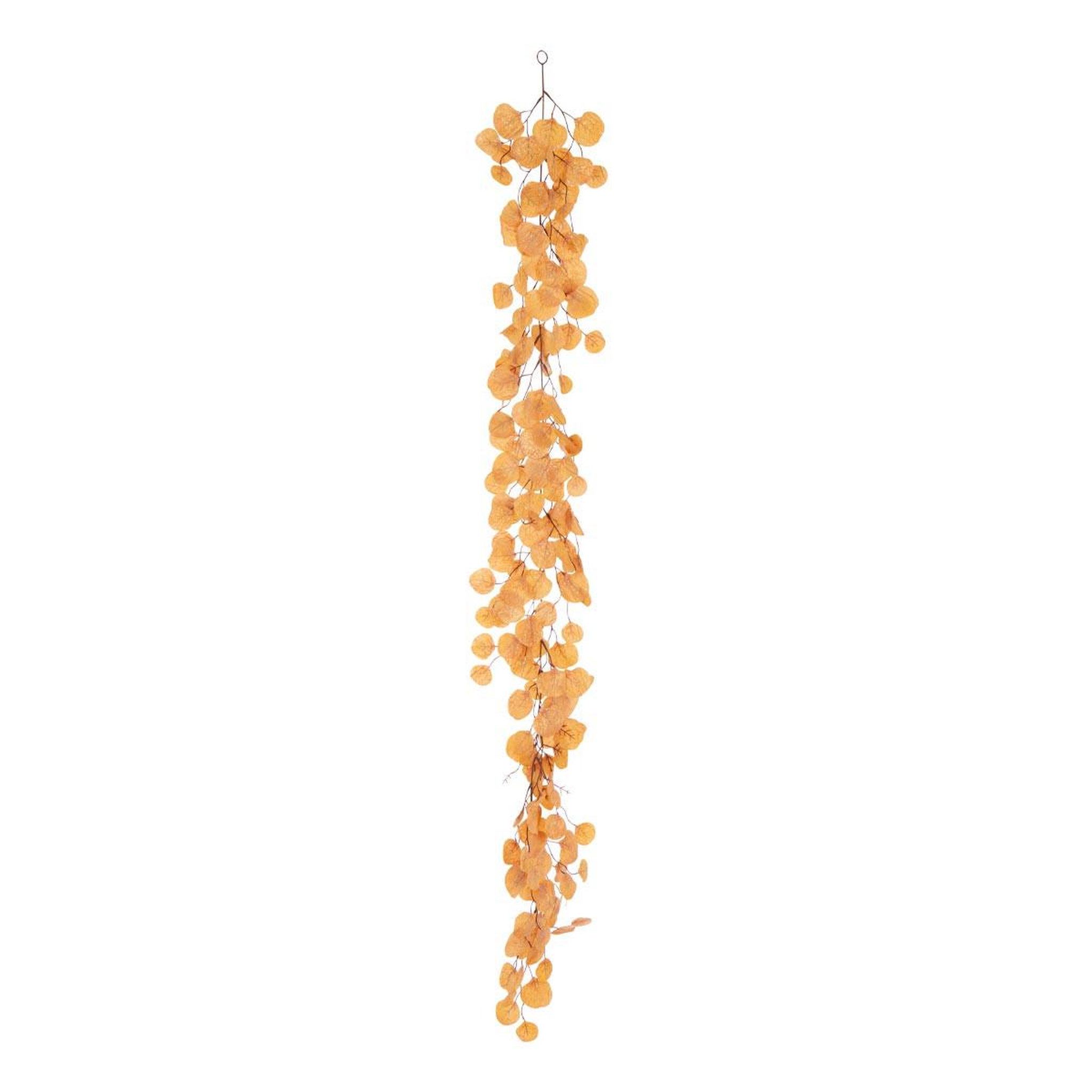 J-LINE Guirlande de feuilles  paillettes  165cm rouille
