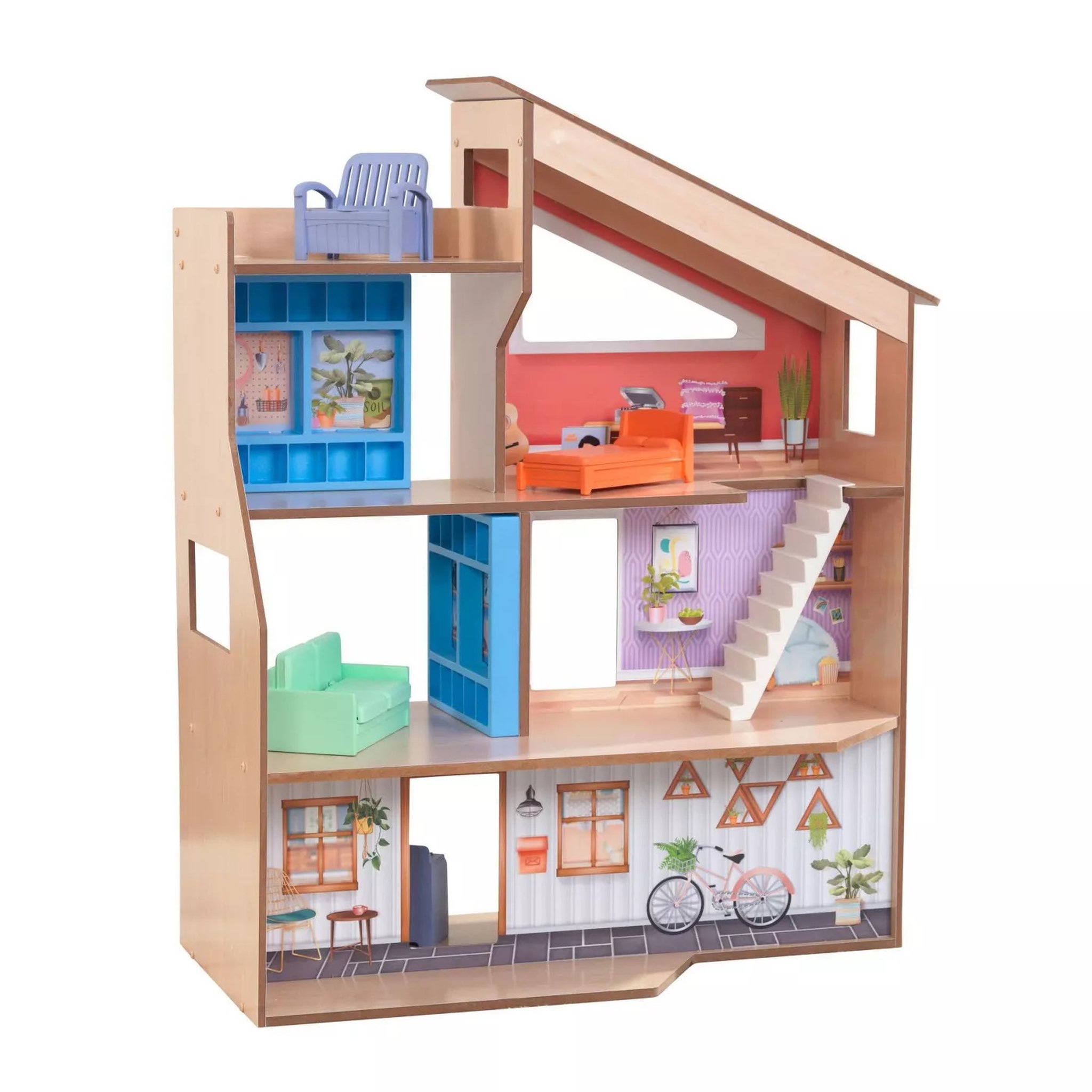 Voir la diapositive 1 : Kidkraft Maison de poupées en bois - Hazel