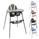 Monsieur Bébé Chaise haute bébé réglable hauteur et tablette. Coloris disponibles : Blanc, Bleu, Rose, Gris