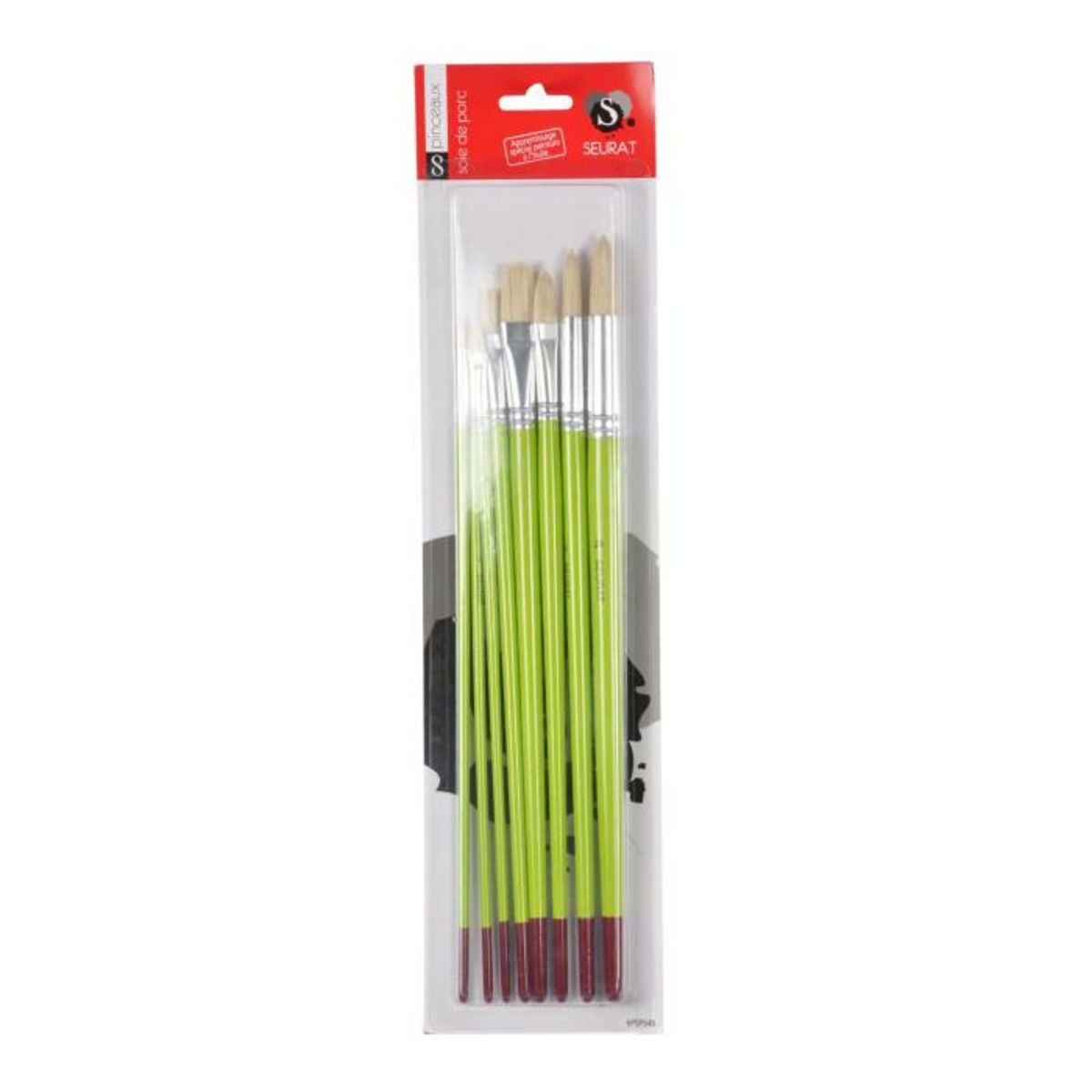 Paris Prix Lot de 8 Pinceaux  Apprentissage Huile  30cm Vert