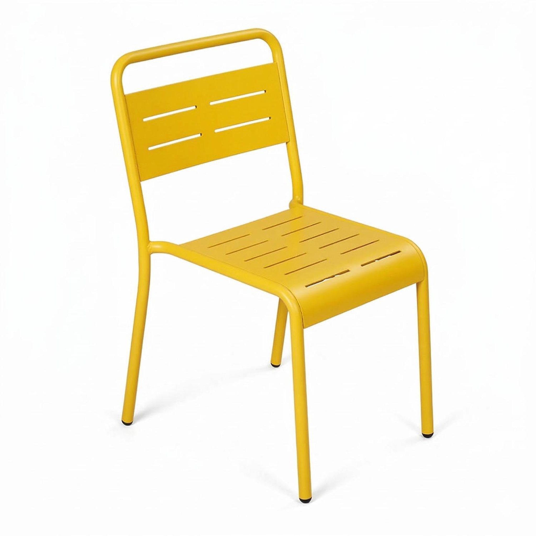 CONCEPT USINE Lot de 6 chaises de jardin empilables jaunes bergame