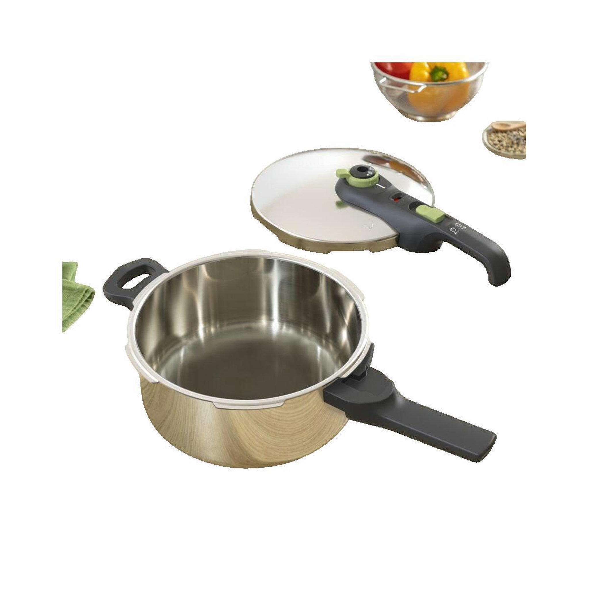 Voir la diapositive 3 : TEFAL Autocuiseur Tefal Secure Trendy acier inoxydable