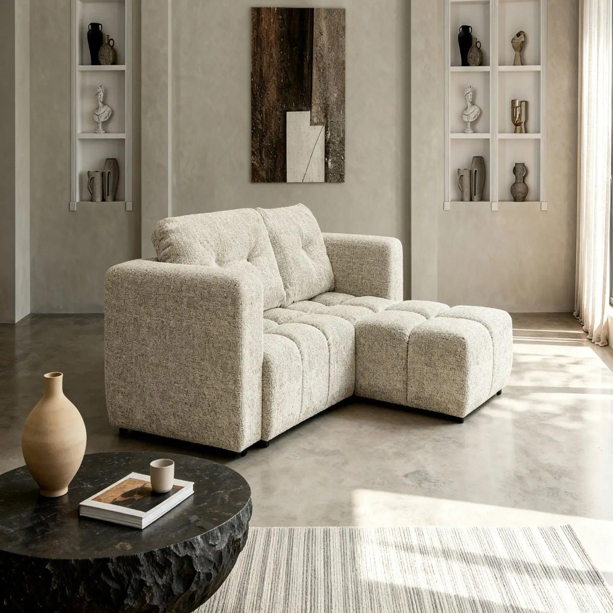 Voir la diapositive 6 : CASANOVA PARIS Romy 3 places - canapé d'angle convertible tissu chenille 3 places