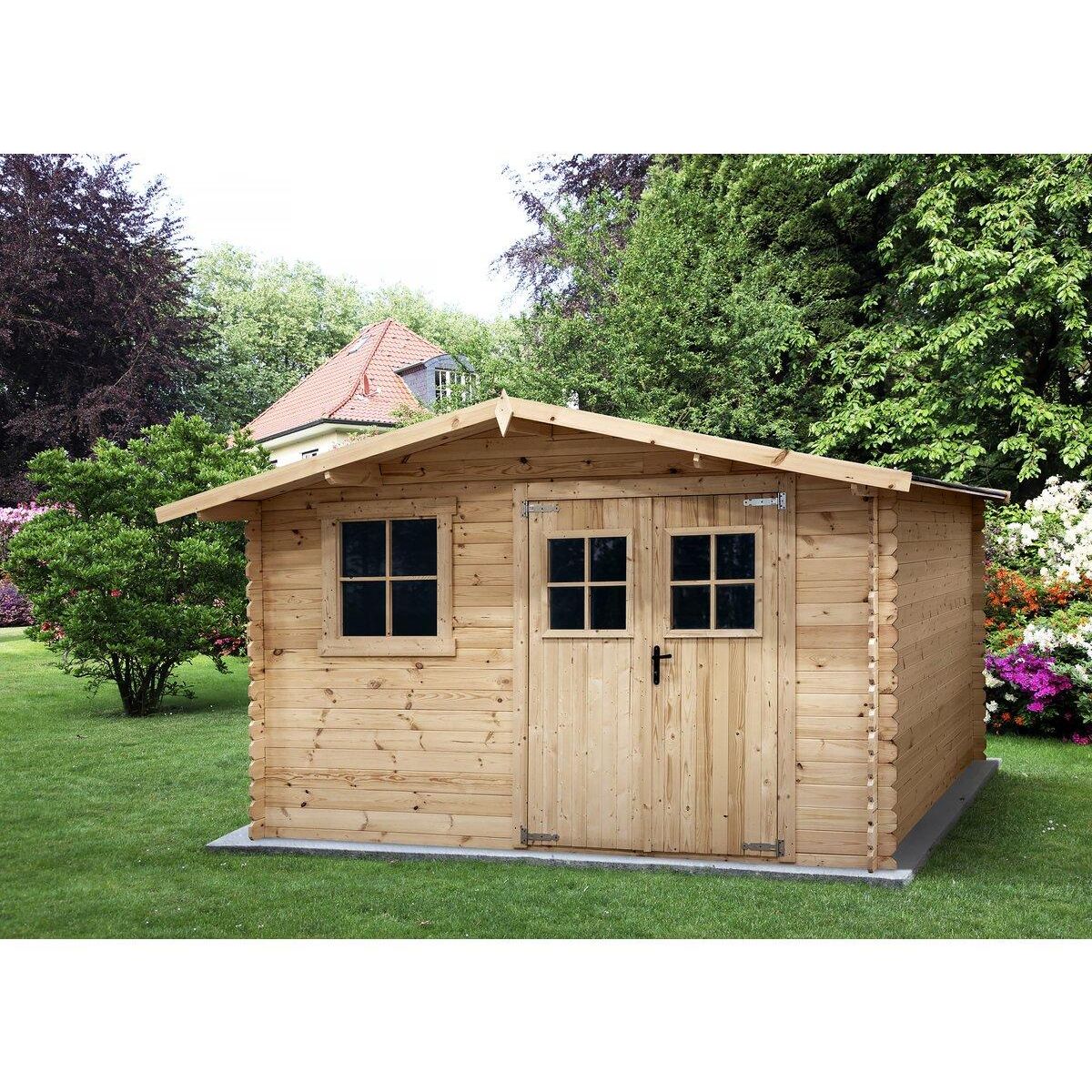 Habitat et Jardin Abri de jardin en bois 14m²  Oz  - 388 x 298 x 225 cm - 28 mm