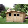 Voir la diapositive 2 : Habitat et Jardin Abri de jardin en bois 14m²  Oz  - 388 x 298 x 225 cm - 28 mm