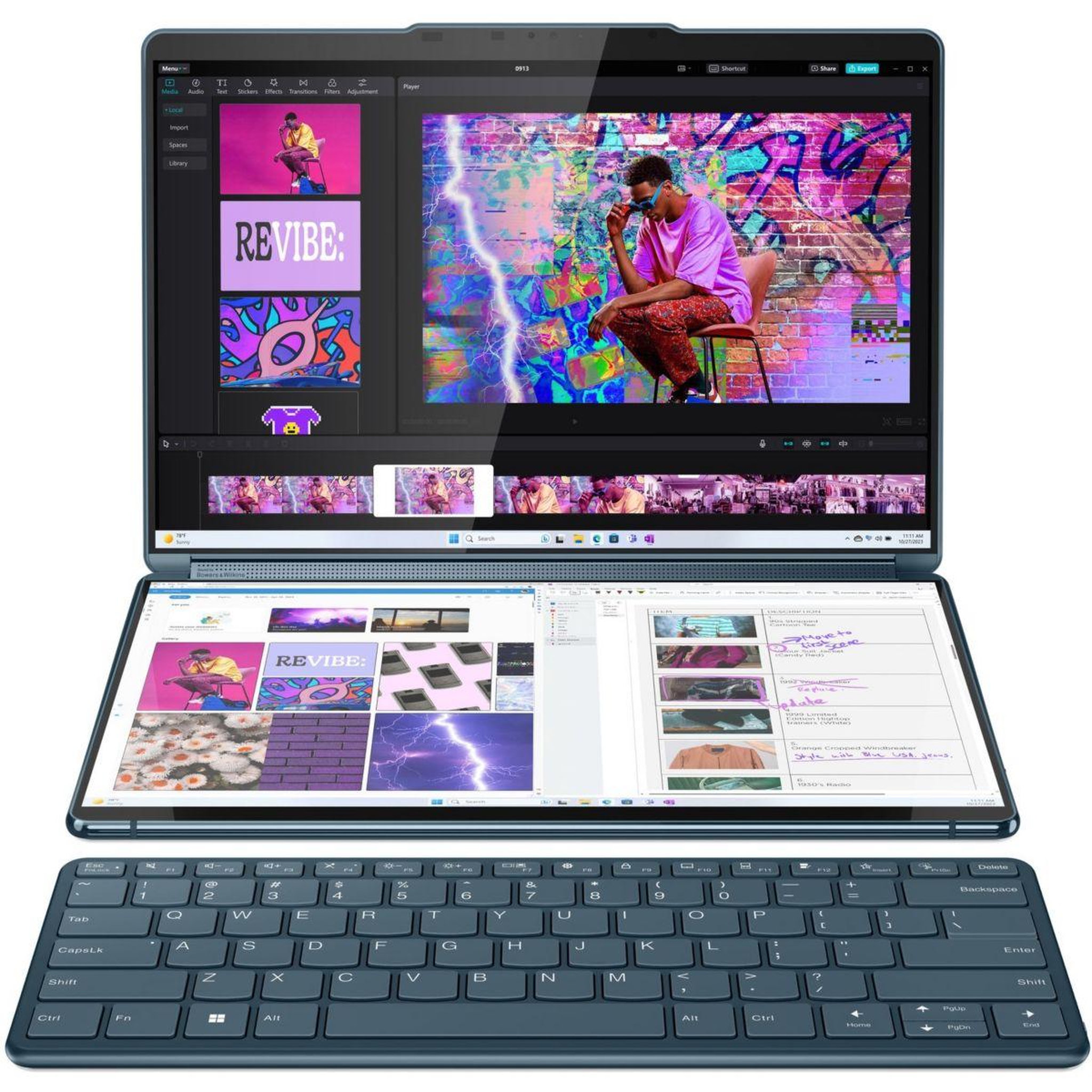 Voir la diapositive 3 : Lenovo PC Hybride Yoga Book 9 13IMU9 OLED EVO