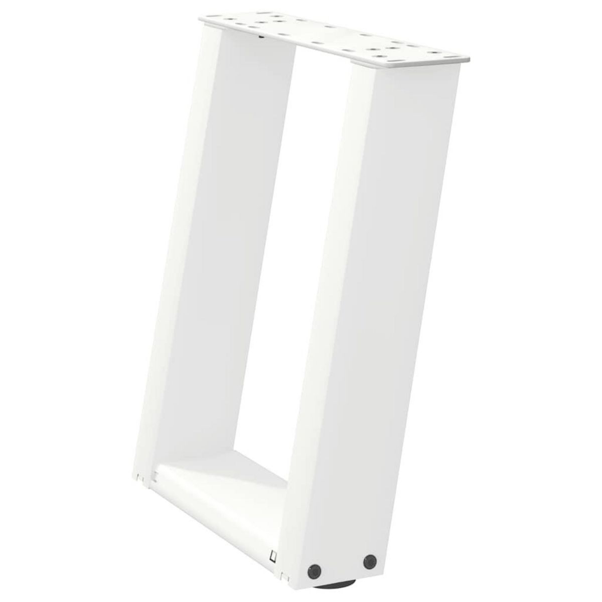 VIDAXL Pieds de table basse forme de U 2 pcs blanc 38x(42-43) cm acier
