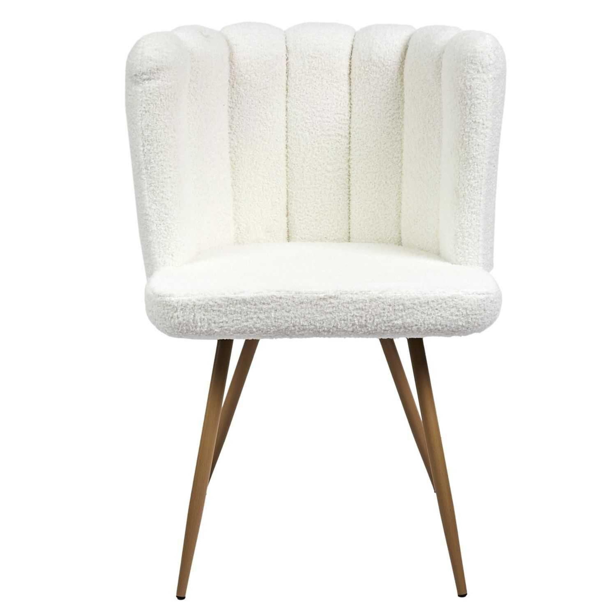 Voir la diapositive 3 : TOILINUX Lot de 2 chaises design effet bouclette ariel - blanc