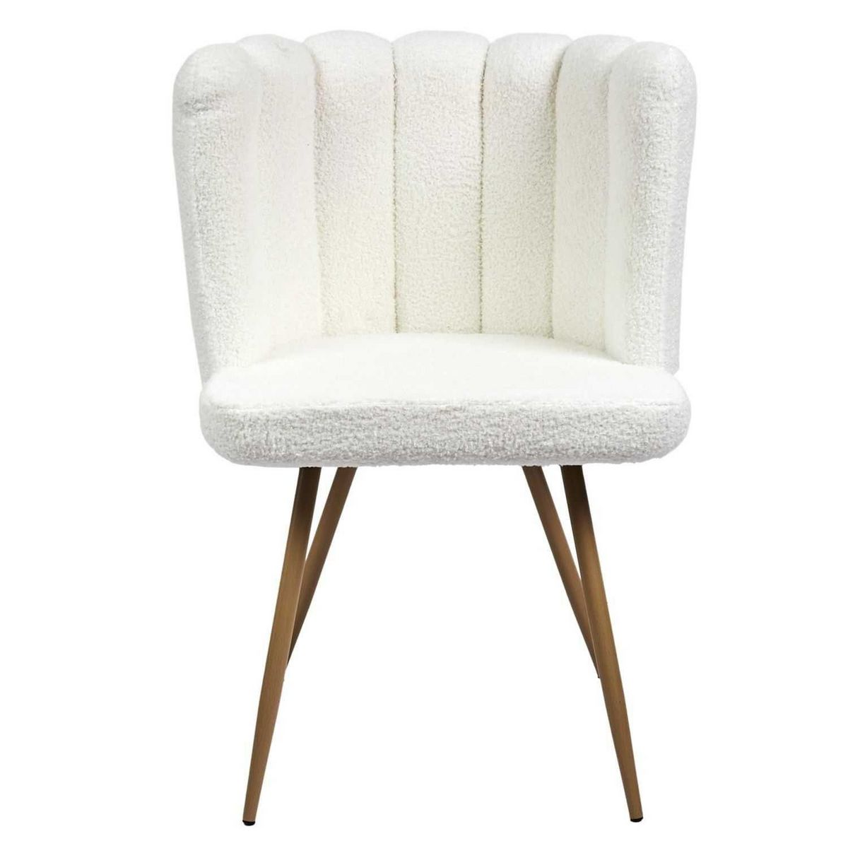 The Home Deco Factory Lot de 2 chaises design effet bouclette Ariel - Blanc