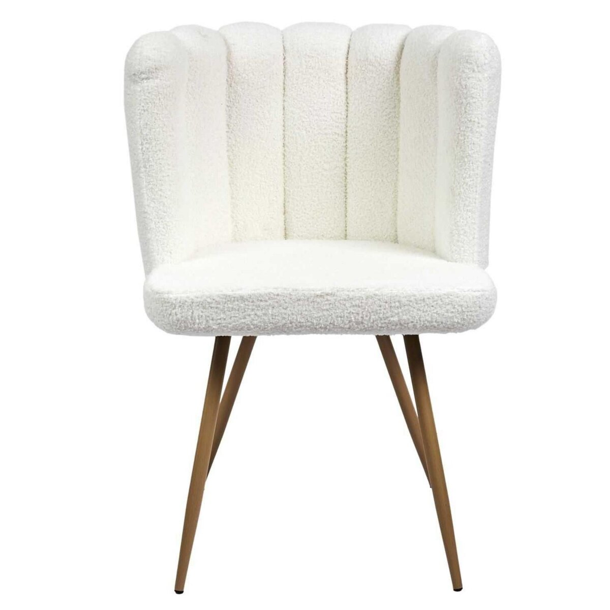 The Home Deco Factory Lot de 2 chaises design effet bouclette Ariel - Blanc