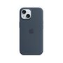 APPLE Coque iPhone 15 MagSafe silicone Bleu Orage