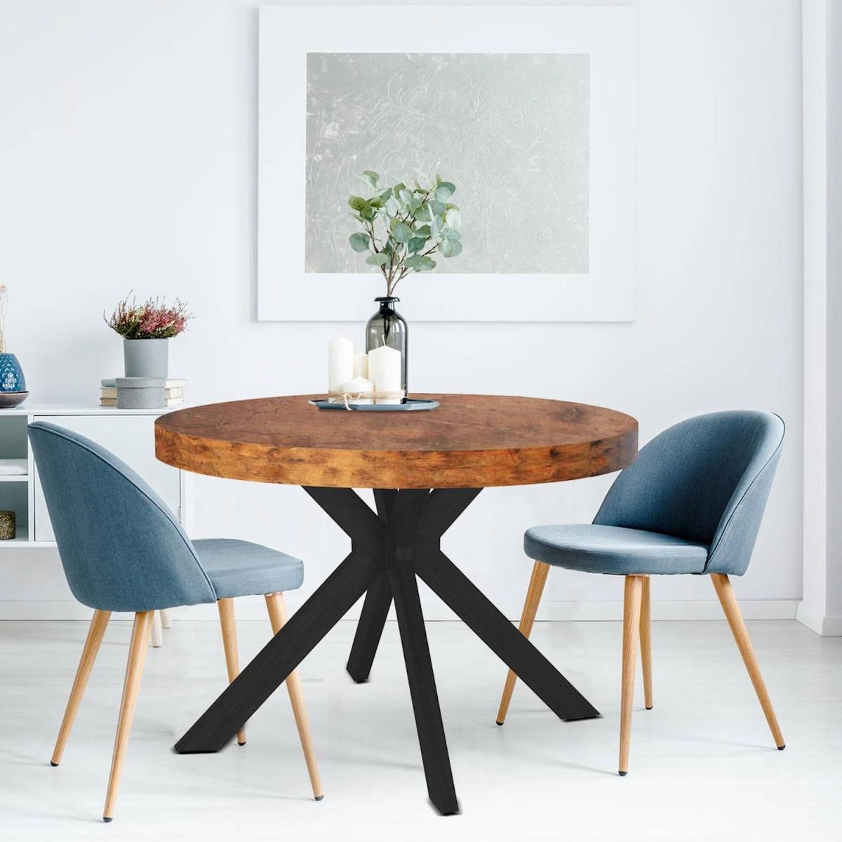 Paris Prix Table Ronde Extensible  Zefane  110-260cm Noir & Noyer