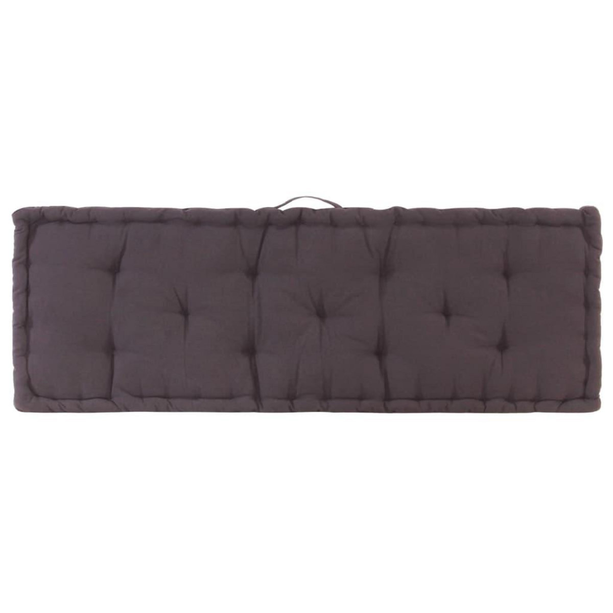 VIDAXL Coussin de plancher de palette Coton 120x40x7 cm Anthracite