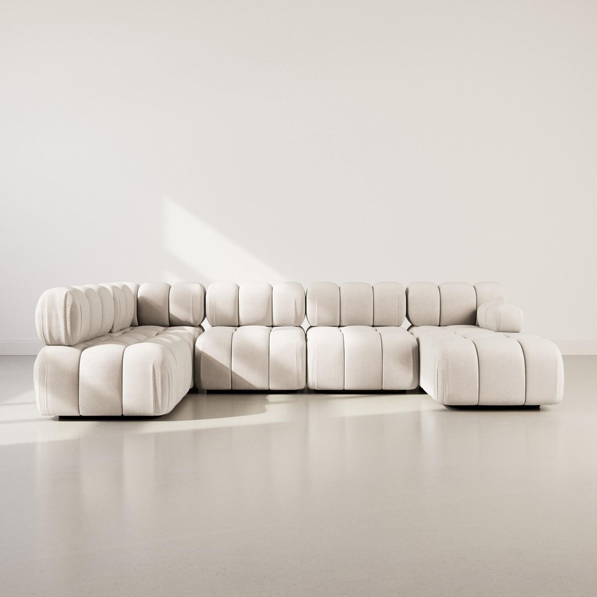 LISA DESIGN Ruby - canapé panoramique modulable d'angle gauche 7 places en velours texturé