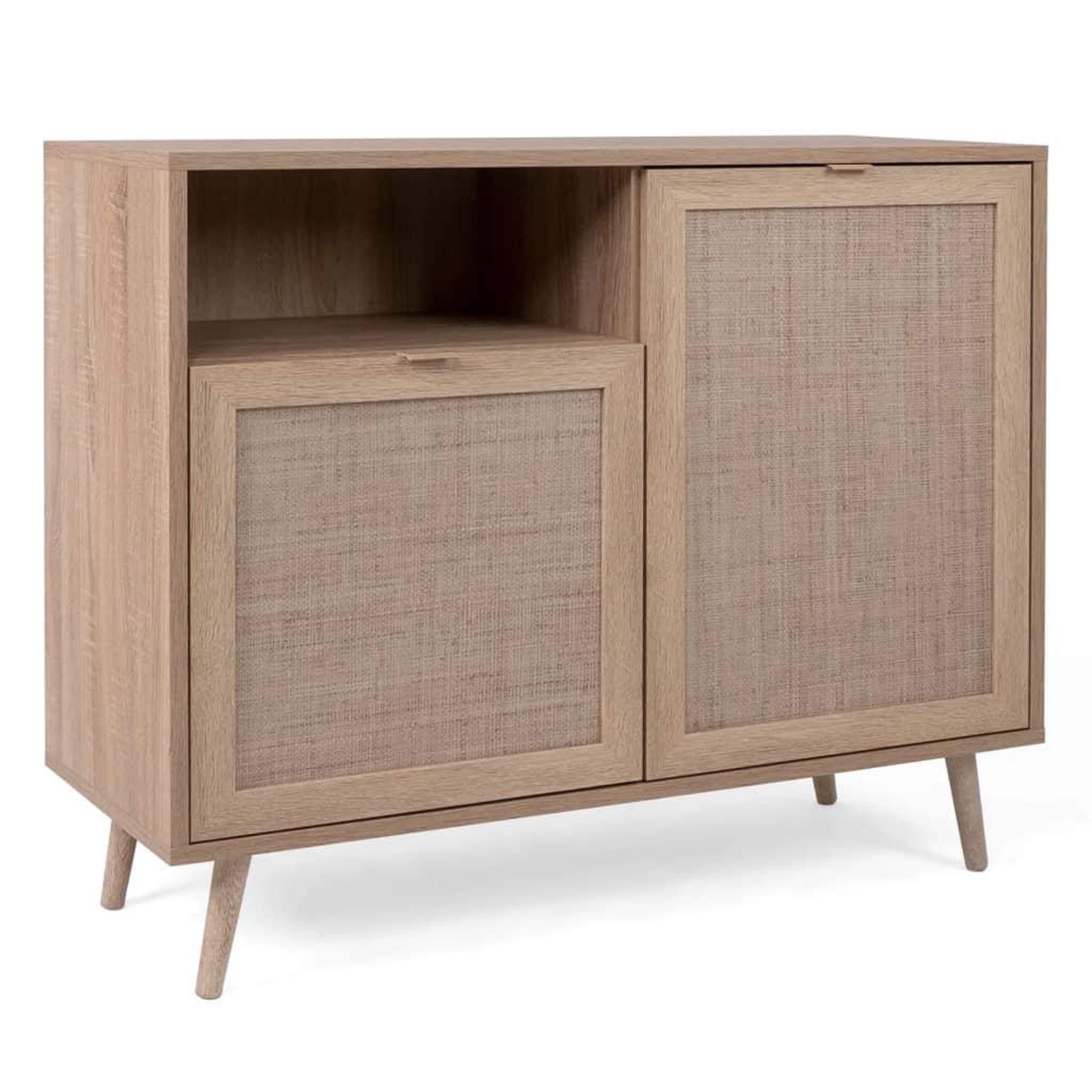Voir la diapositive 3 : Finori Finori Buffet Bali 01A Chene sonoma et impression de canne