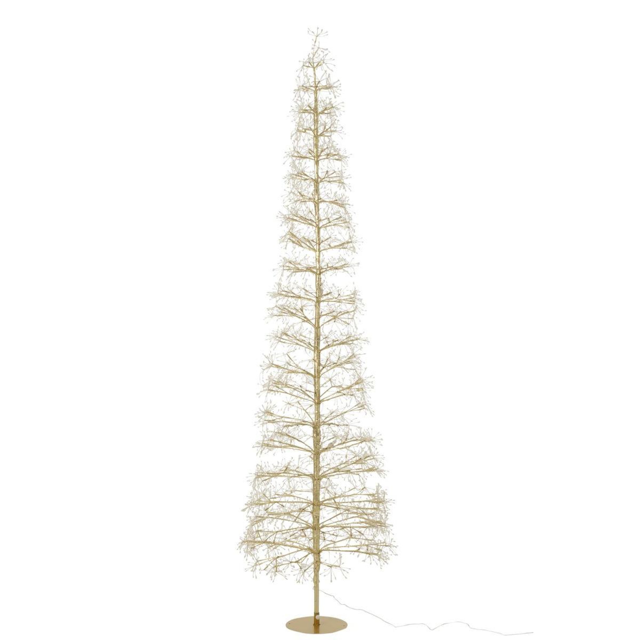 Voir la diapositive 4 : J-LINE Sapin à led en métal  grady  240cm doré