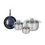 ELO Ensemble de 1 Poêle de cuisson 24 cm et 3 faitouts 14, 16 et 24 cm Elo Prima Brillant