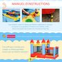 Voir la diapositive 6 : OUTSUNNY Château gonflable enfant - toboggan, trampoline, piscine, panier - gonfleur, sac de transport inclus - dim. 2,8L x 2,6l x 2,1H m - polyester multicolore