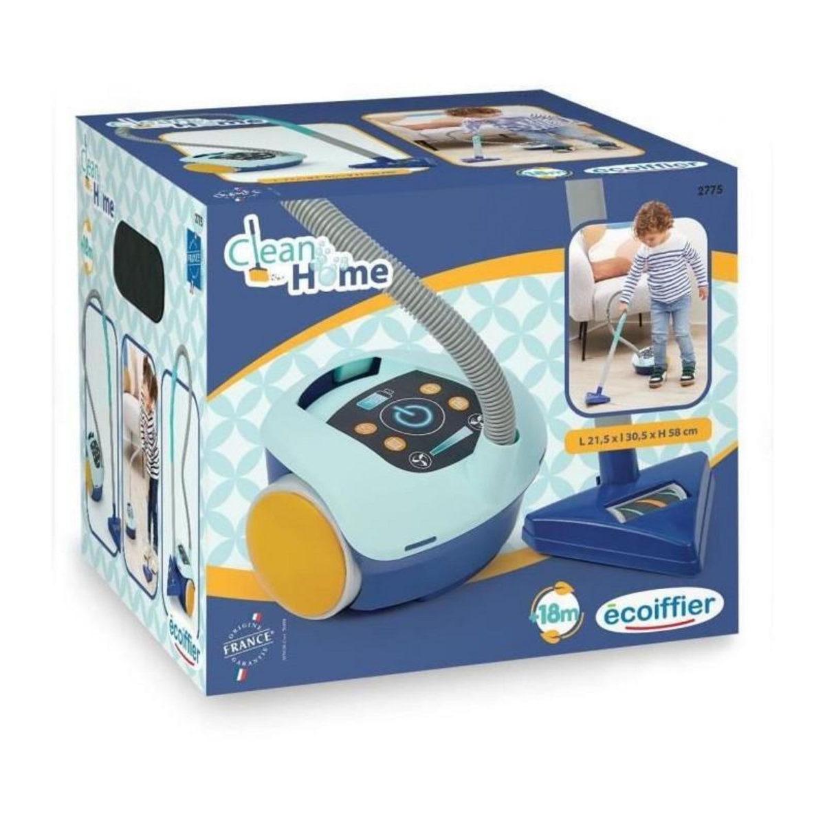 Ecoiffier Aspirateur Traineau Ecoiffier coloré