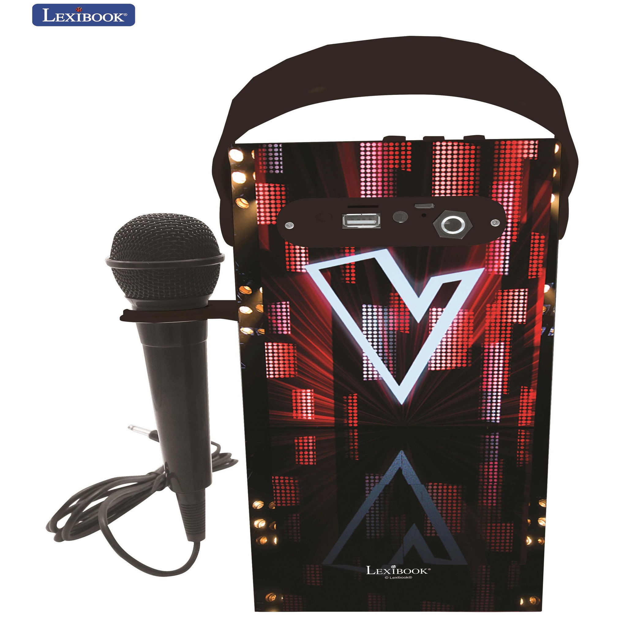 Voir la diapositive 2 : Lexibook Enceinte Bluetooth portable avec micro et effets lumineux The Voice