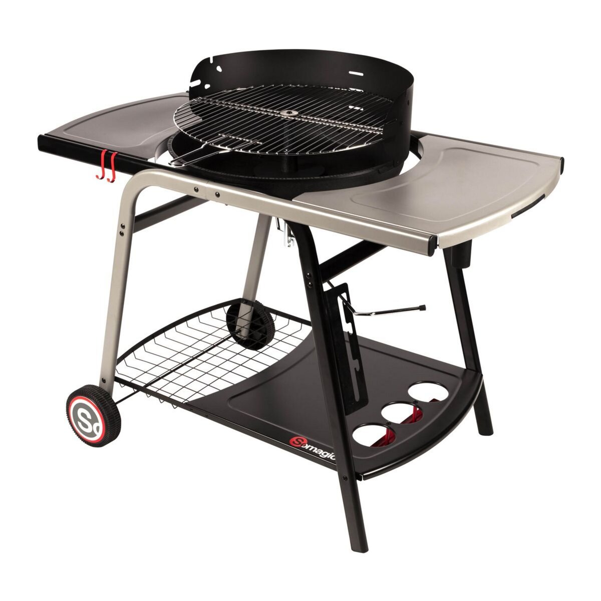 Somagic Barbecue charbon de bois sur chariot VULCANO 2500