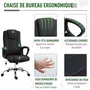 HOMCOM HOMCOM Fauteuil de bureau à roulettes chaise manager ergonomique pivotante hauteur réglable lin noir