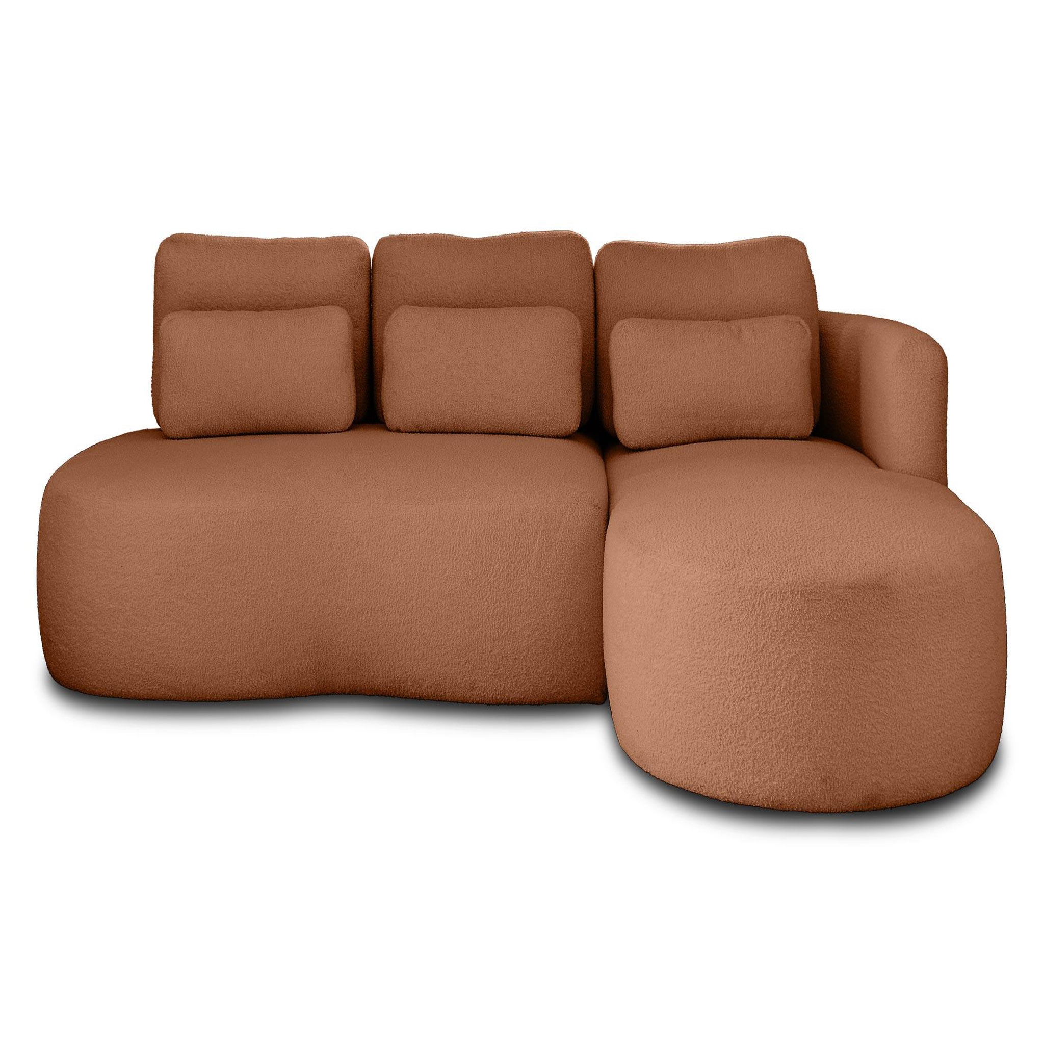 Voir la diapositive 1 : LISA DESIGN Mahina - canapé d'angle droit - 4 places - convertible avec coffre - en tissu bouclette