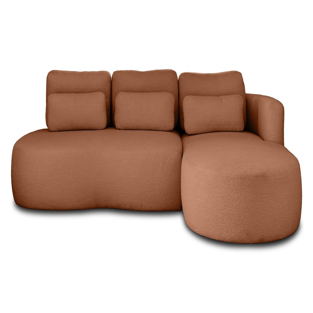 LISA DESIGN Mahina - canapé d'angle droit - 4 places - convertible avec coffre - en tissu bouclette