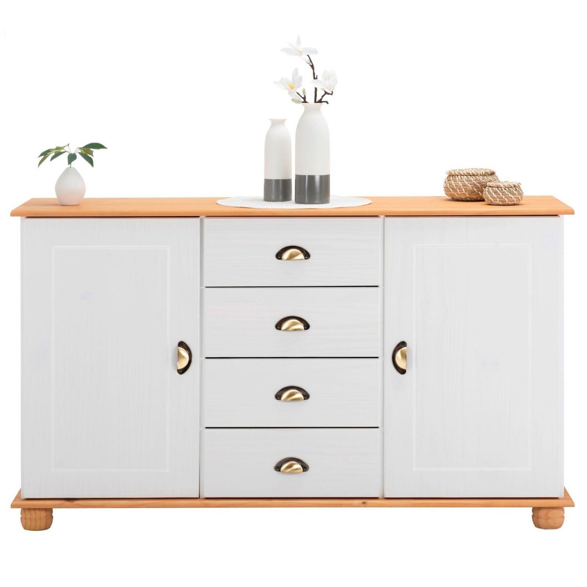 IDIMEX Buffet COLMAR en pin massif, 4 tiroirs et 2 portes