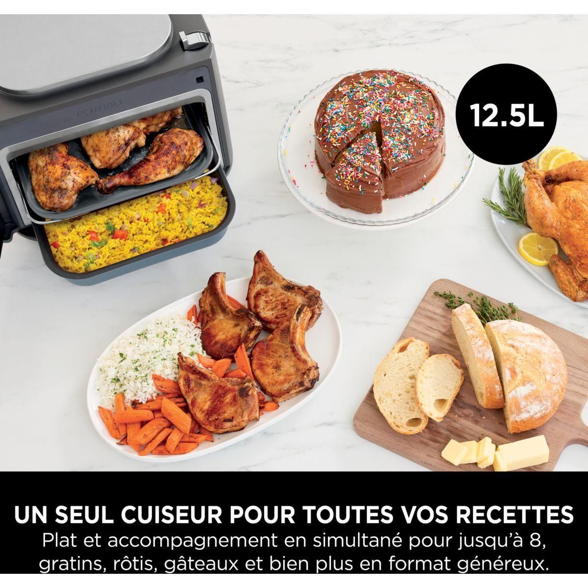 NINJA Multicuiseur SFP700EU gris/noir Combi Cooker 12,5L 12 modes de cuisson dont air fryer