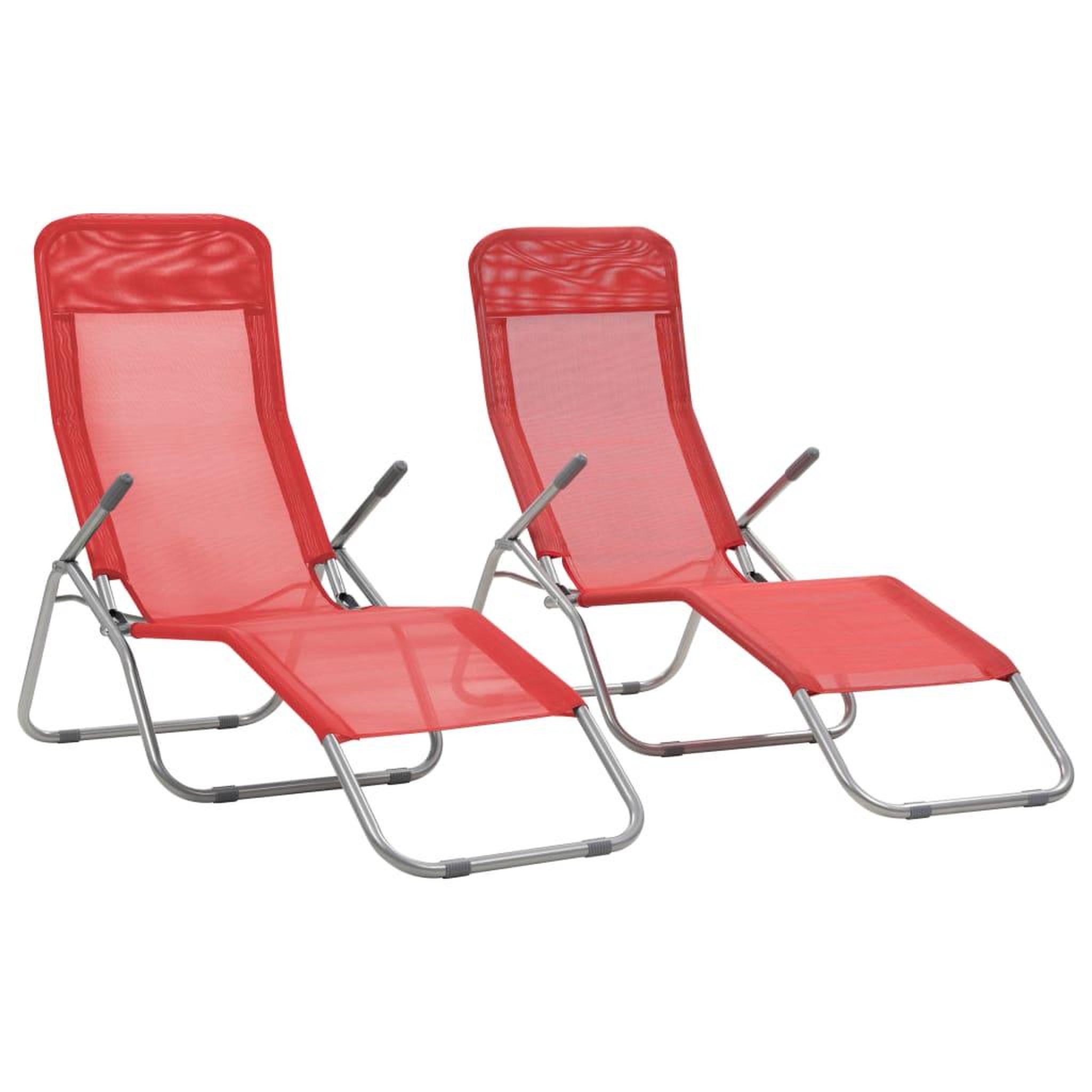 VIDAXL Chaises longues pliables lot de 2 Textilene Rouge