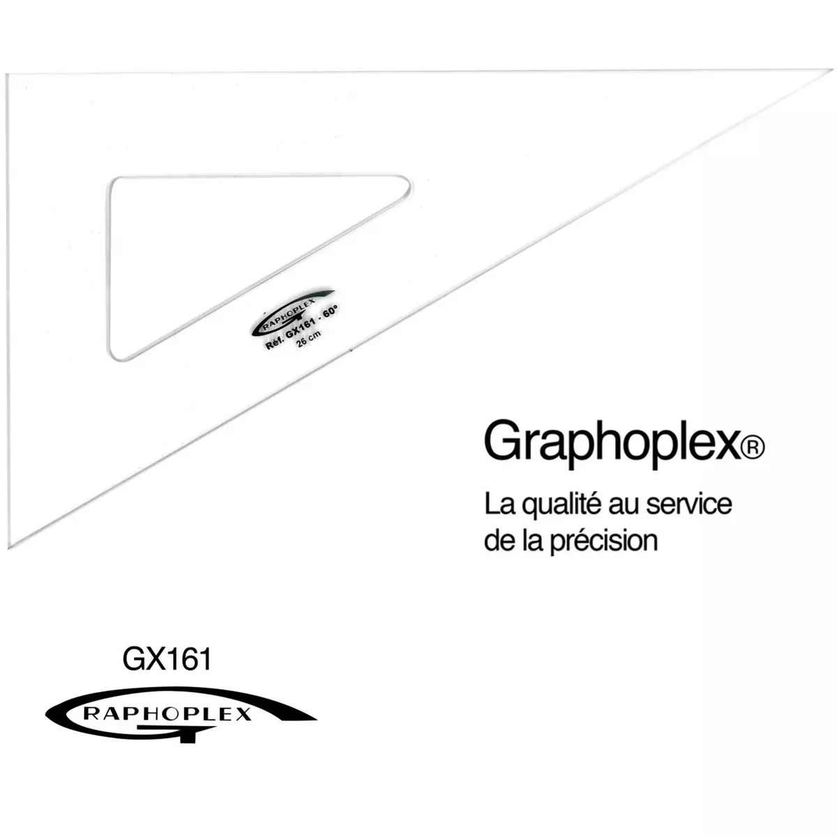 Graphoplex Equerre 60° 3 bords droits 26 cm