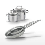 ELO Lot Poêles 28/24 cm & Faitouts 16/12 cm Elo Relief Solution