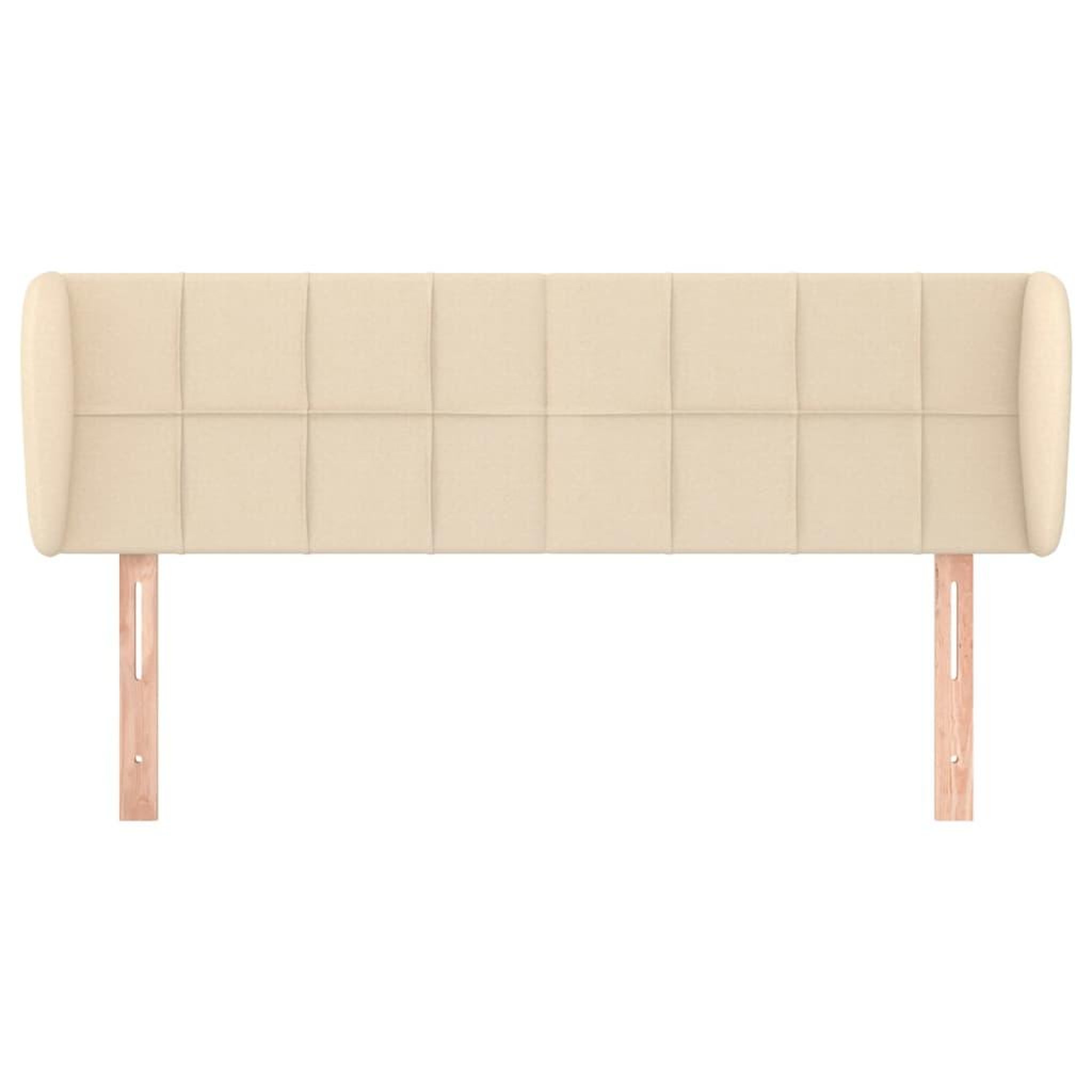 Voir la diapositive 3 : VIDAXL Tete de lit avec oreilles Creme 147x23x78/88 cm Tissu