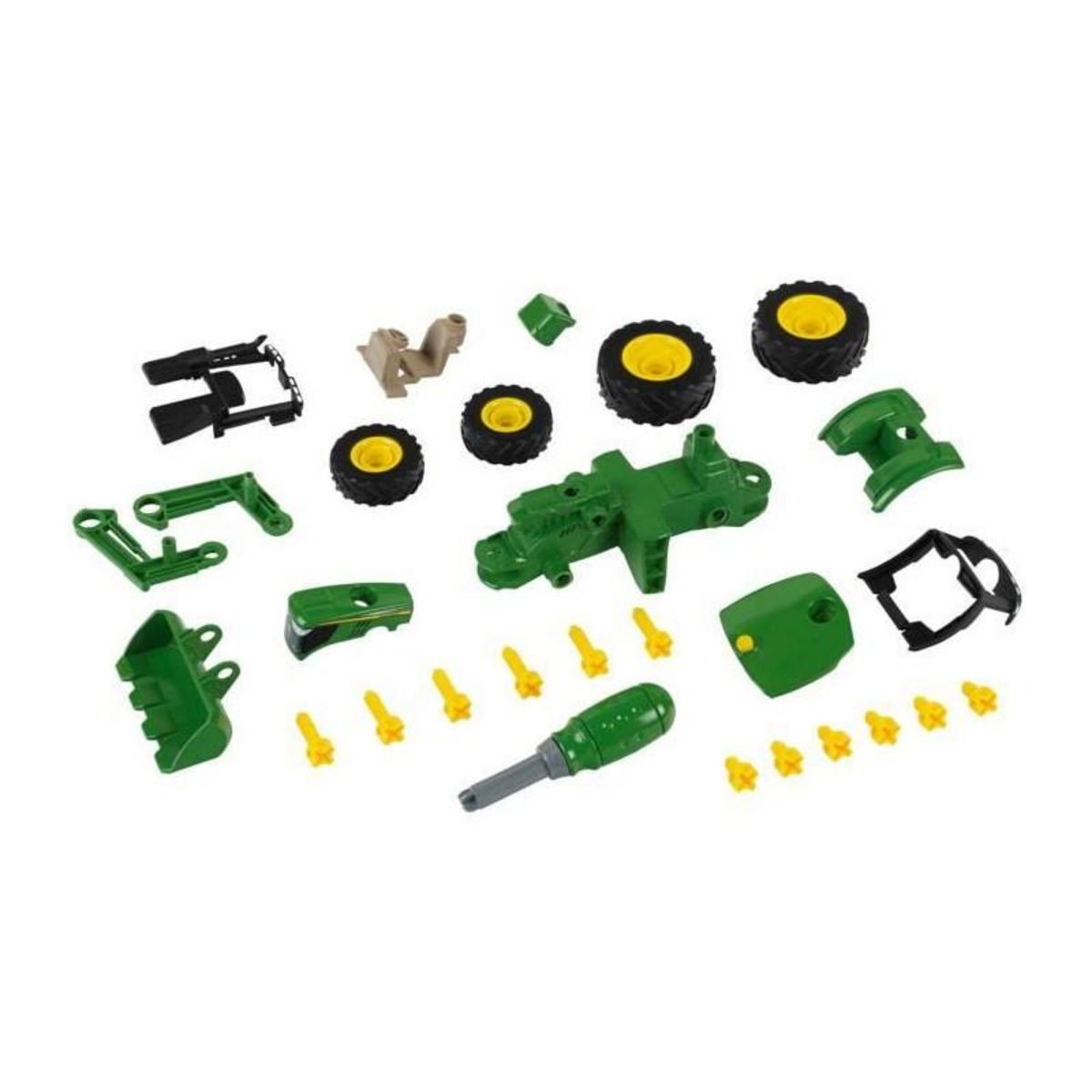 Klein Tracteur a monter John Deere - KLEIN - 3977 - Chargeur frontal, contrepoids d'équilibrage et tournevis - Echelle 1/24e - Des 3