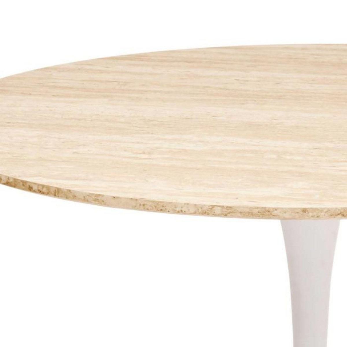 ATMOSPHERA Table à Manger Effet Travertin  Elias  102cm Naturel