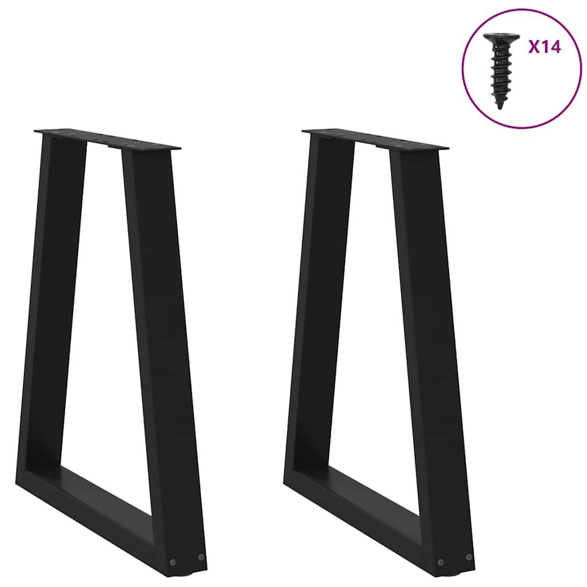 Voir la diapositive 3 : VIDAXL Pieds de table basse forme de V 2 pcs noir 50x(72-73) cm acier