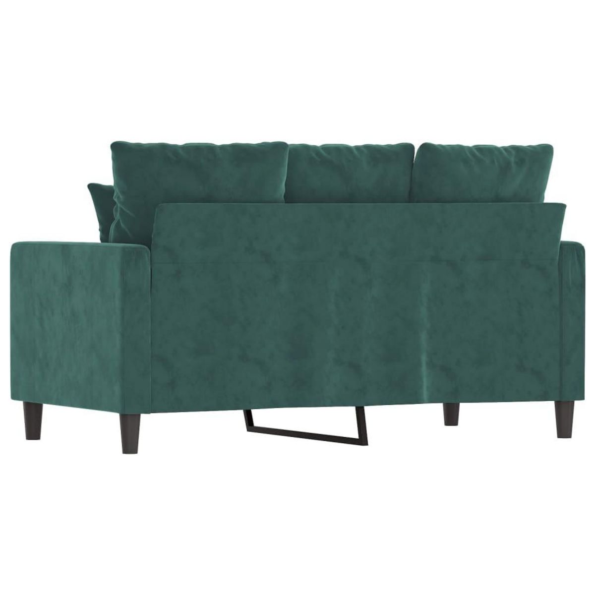 VIDAXL Canape a 2 places Vert fonce 120 cm Velours