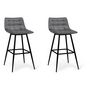 Voir la diapositive 1 : Lot de 2 tabourets chaises de bar assise velour pieds métal SIA