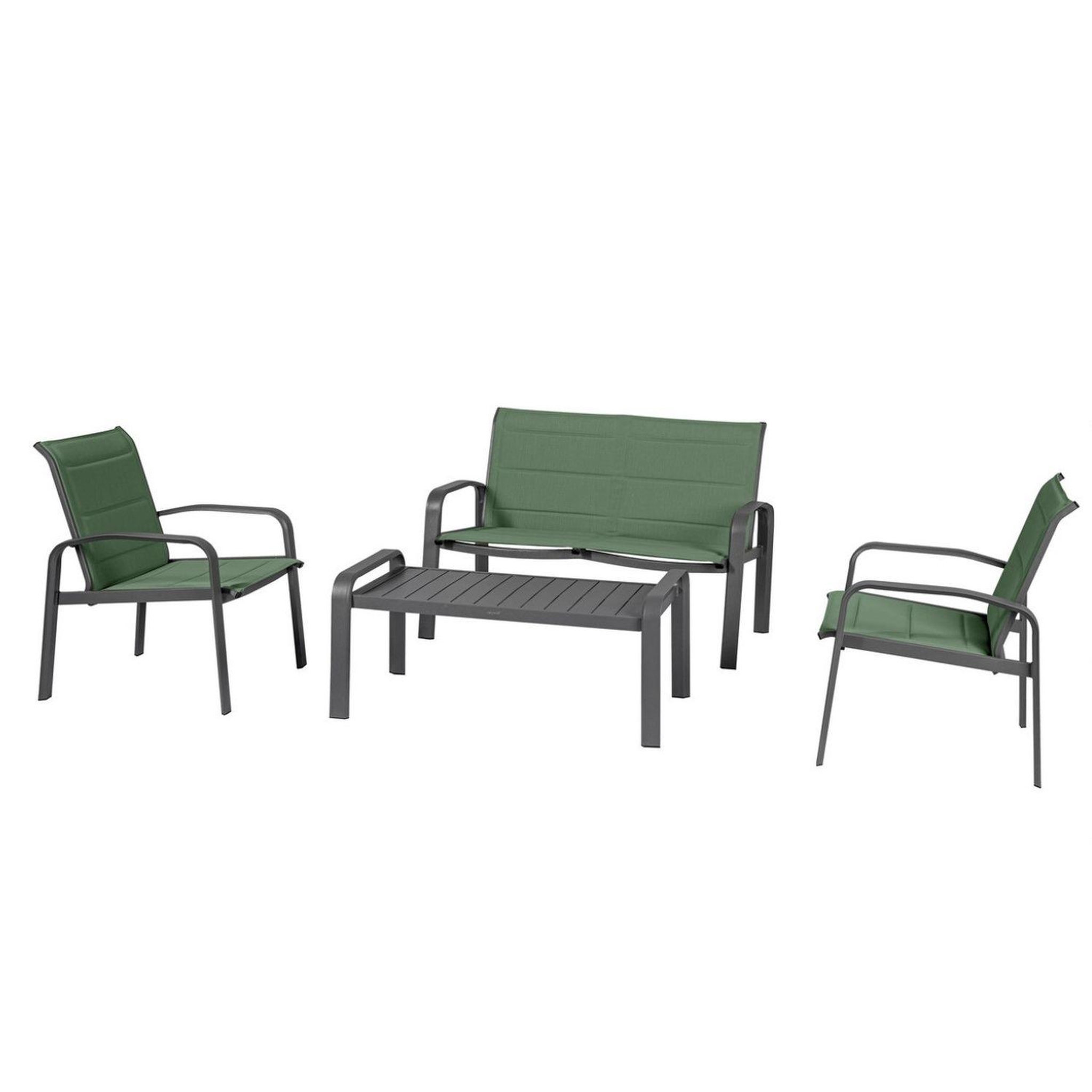 Voir la diapositive 1 : HESPERIDE Salon de jardin Elyn en aluminium et texaline