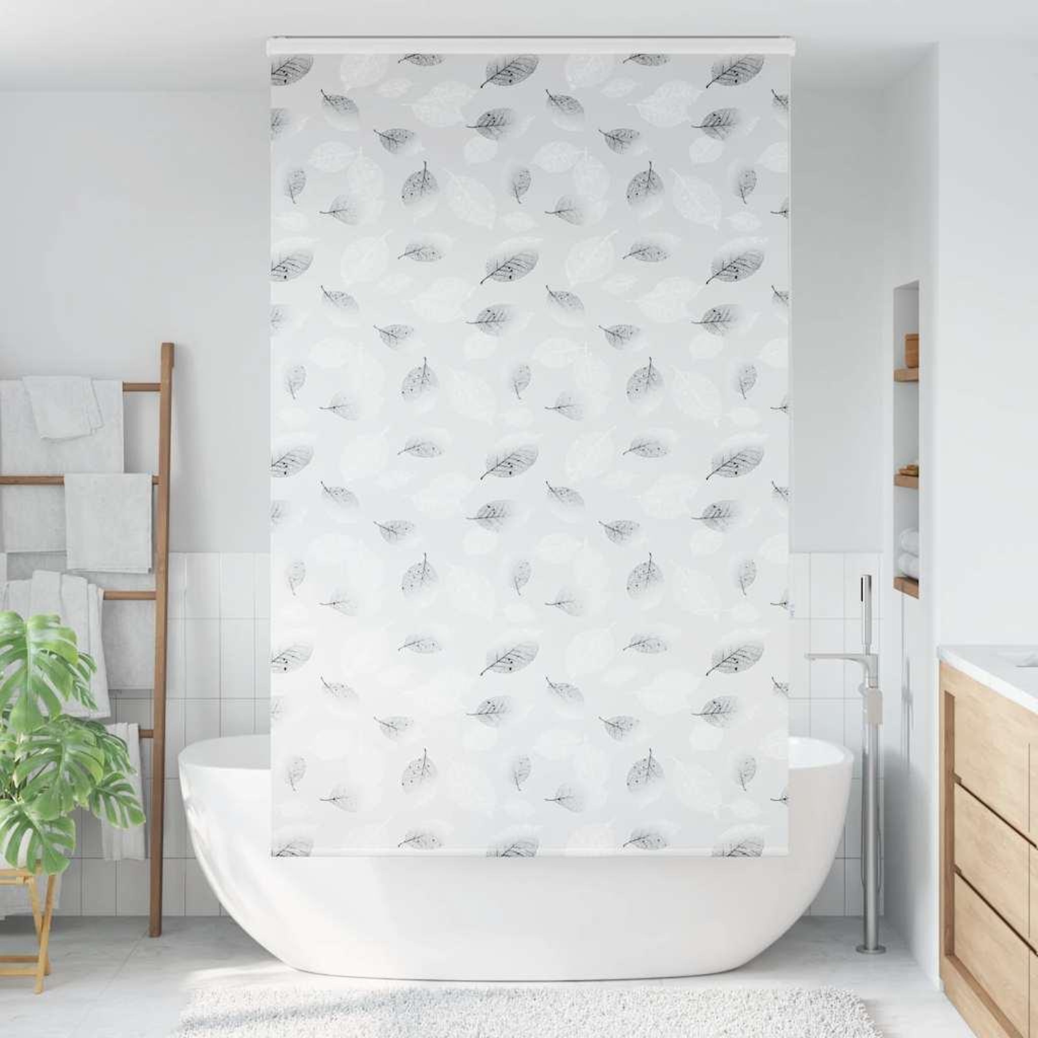 Voir la diapositive 2 : VIDAXL Store enrouleur de douche avec cassette largeur du tissu 116 cm
